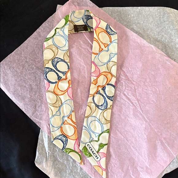 New Coach Multicolor Patterned Scarf - Picture 5 of 5
